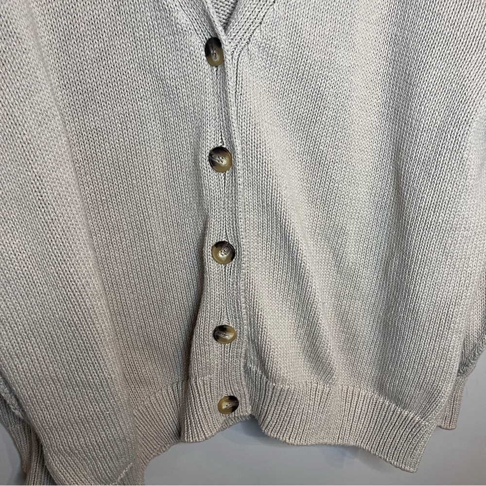 Zara Beige Knit Oversized Chunky Cardigan Medium - Picture 3 of 8